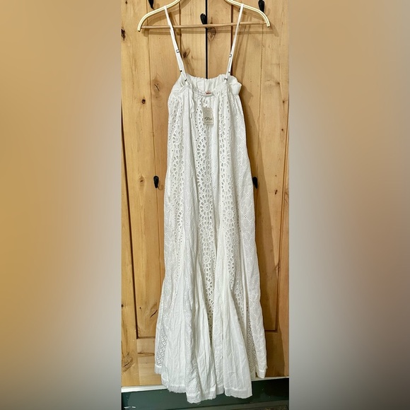 NWT Free People Midnight Cruiser One-piece White Strapless Eyelet Jumpsuit - Picture 9 of 11
